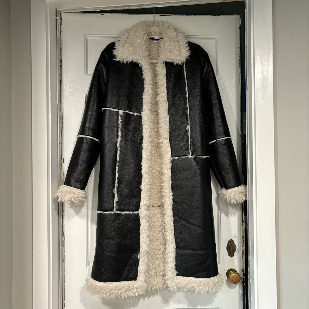 NWOT TOPSHOP Faux Leather Longline Coat